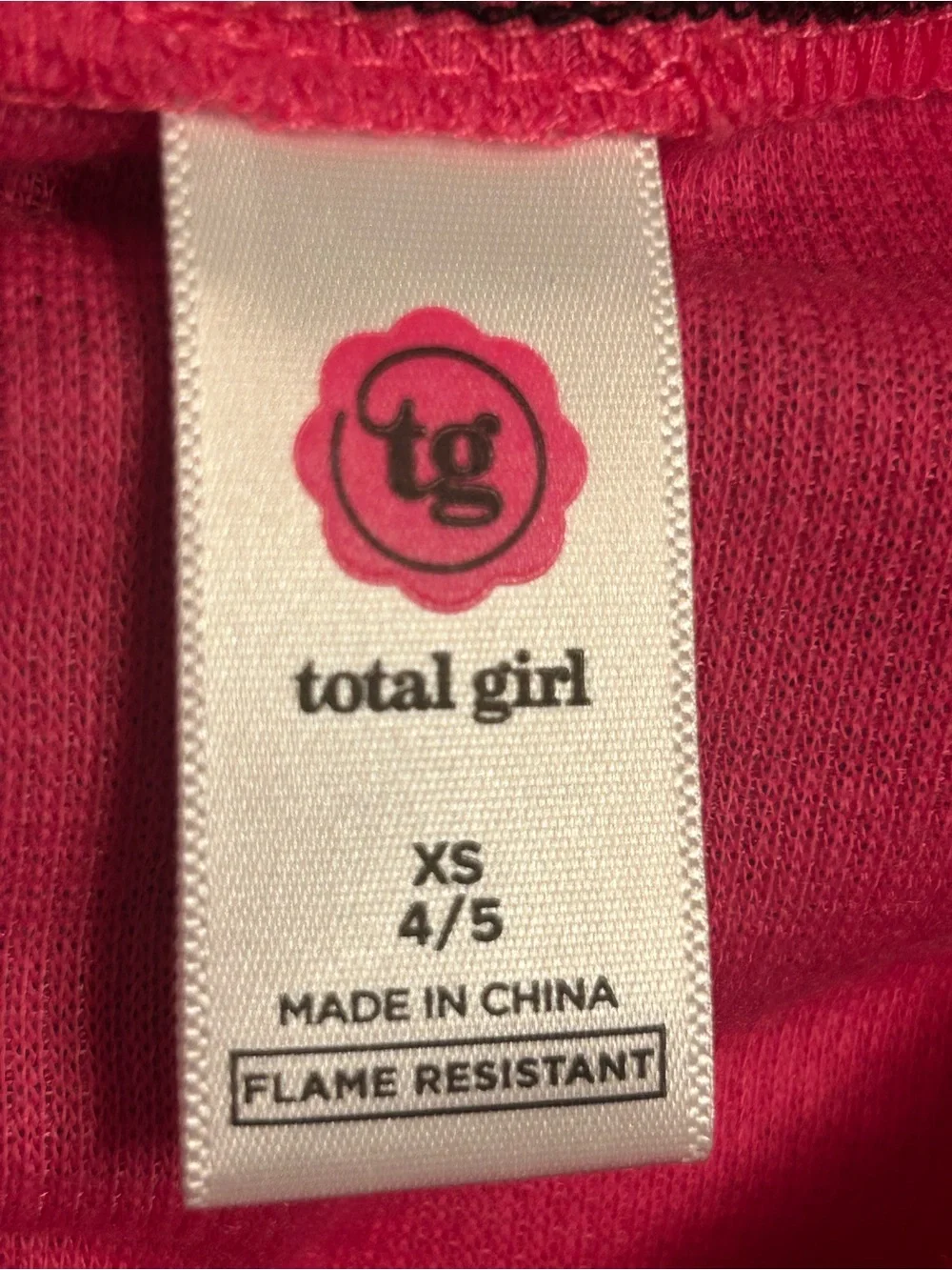 NWT-total girl Bright Pink Long Sleeve Top Pajama Top with Silver Glitter Heart